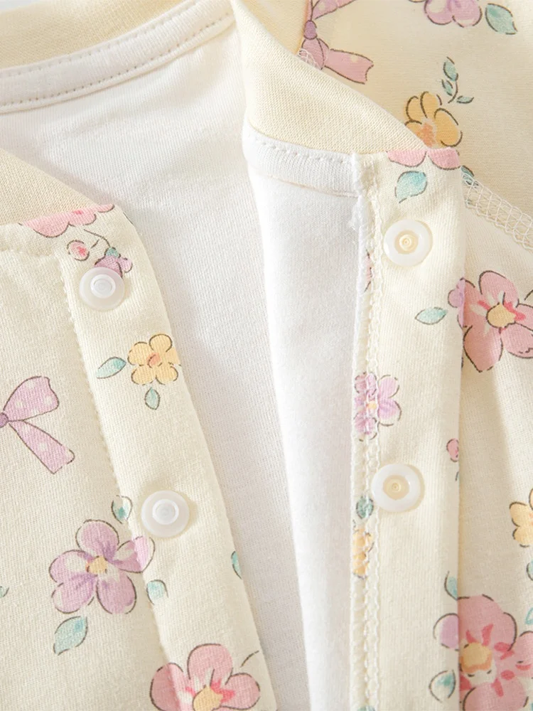 2026 Herbst Baby Neugeborenen-Strampler 0-24M Jungen Mädchen Blumendruck Gepolsterter Body Weicher Warmer Säuglings-Overall für den Alltag – Detail 10