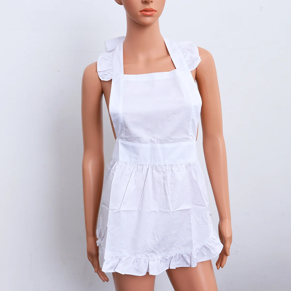 

1Pcs Maid Apron Flower Pattern Lace Cotton Washable Comfortable for Women Hotel Bakery Cafe Restaurant Retro