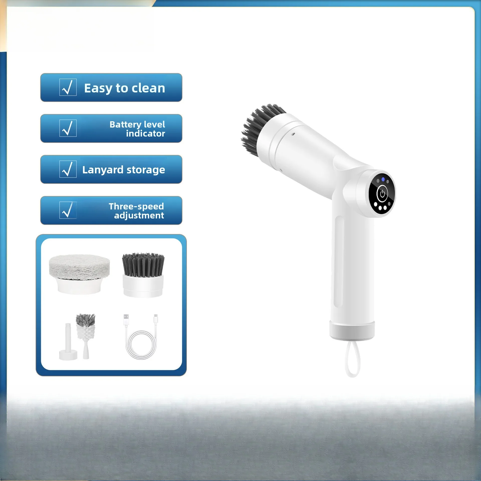 

Wireless Handheld Electric Cleaning Brush Multifunctional Household Kitchen Stove Dishwashing Brush Waterproof Portable