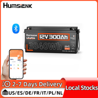 Humsienk 12V 300Ah LiFePO4 Lithium Battery Packs With Bluetooth 200A BMS Rechargeable For RV Golf Cart Camping Fishing Boats