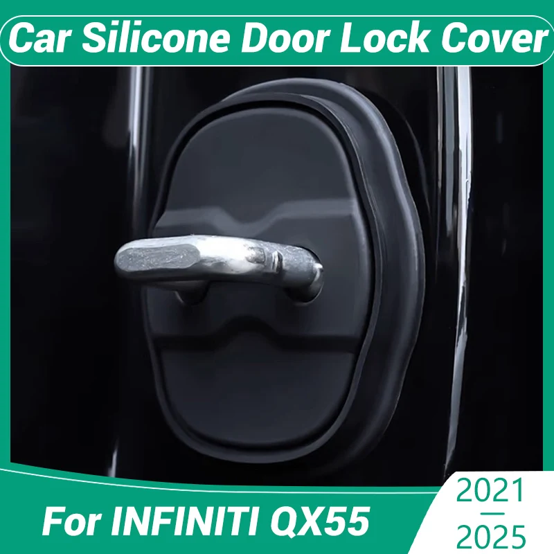 

Для INFINITI QX55 2021-2025 украшение автомобиля защитная крышка дверного замка украшения аксессуары силиконовая немая амортизирующая подушка