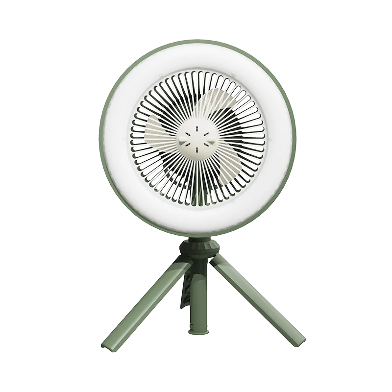 Camping Fan and Night Light, Recarregável, Desktop Circulador portátil, Ventilador elétrico de teto sem fio, Iluminação LED, 3 em 1