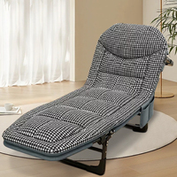 Folding Chair Recliner Outdoor Sun Lounger Recliner Chair Lunch Break Portable Folding Chair Cot Office Comfortable Tent Bed