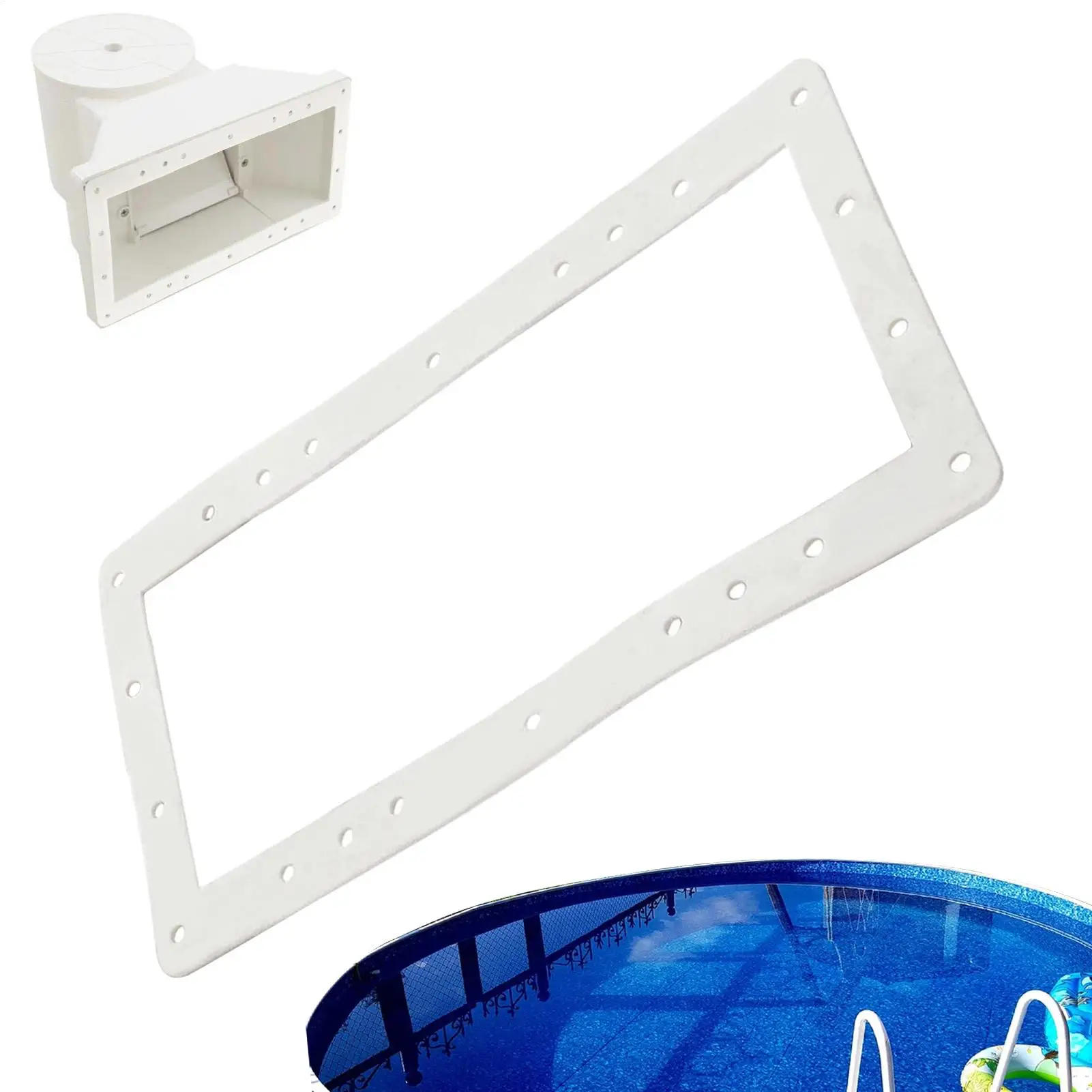 

Pool Skimmer Gasket Replacement Skimmer Gasket for Ground Pools Swimming Accessories Rectangular Pad Butterfly Faceplate Tool