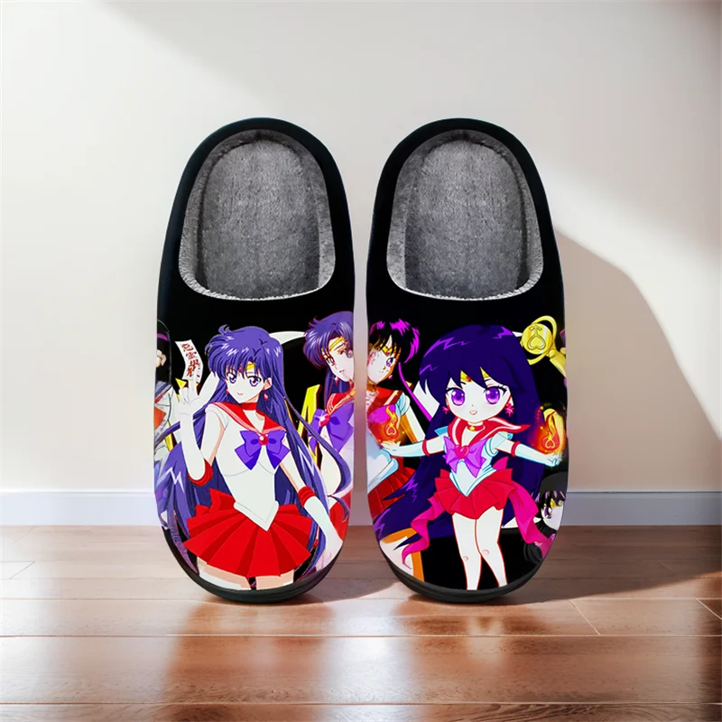 Winter Warm Indoor Slippers Anime Sailor Moon Kaiou Michiru Cospaly Cartoon Shoes For Man Woman Unisex Slippers Halloween Gift