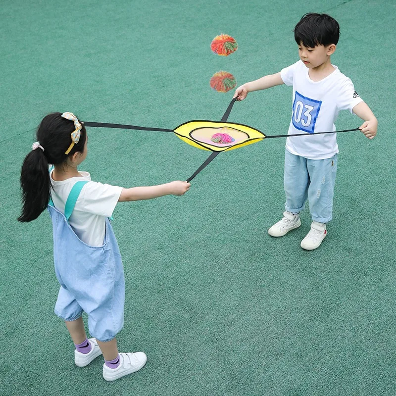 Children Adult Outdoor Interactive Collaboration Game Parent Child Party Elastic Disc Paddle Ball Fun Game Throwing Training Toy