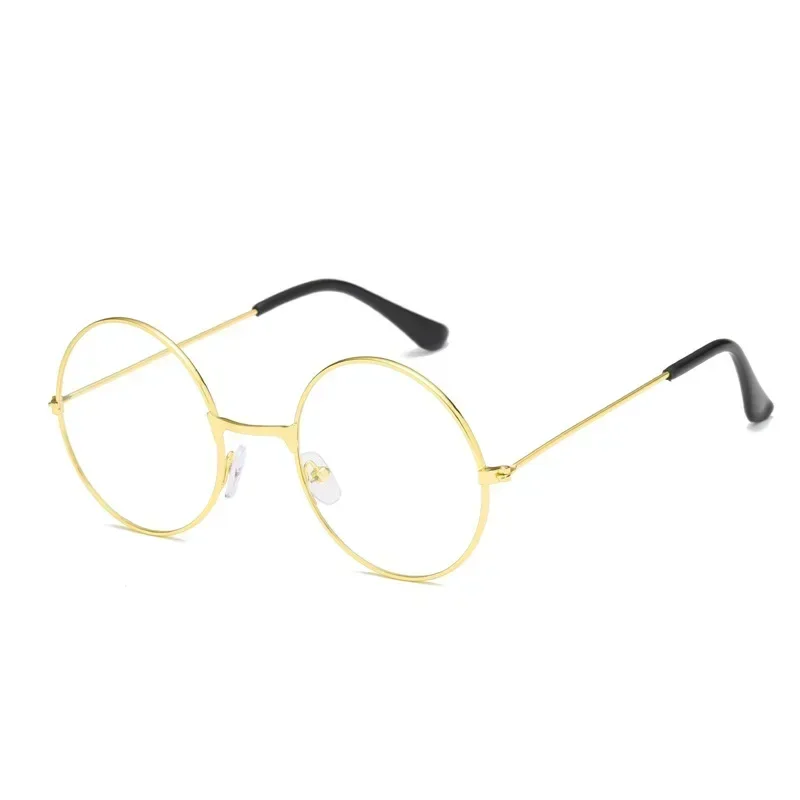 Mode Runde Brille Zubehör Anime Runde Blaues Licht Gläser Metall Flache Männer und Frauen Retro Kunst Gläser Kleidung Prop Geschenk