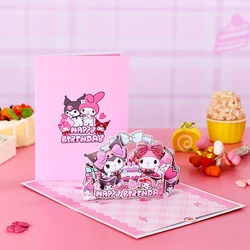 Sanrio 3D Pop Up Happy Birthday Gift Card Cute Birthday Card Anime Birthday Card Gifts Greeting Cards for Kids Girls Boys Women