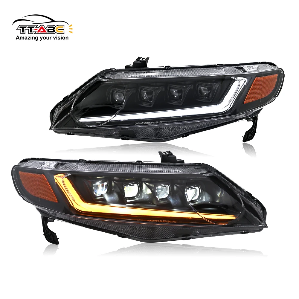 

TT-ABC Factory Wholesale Full LED Headlight for 2006-2011 Honda Civic 4 Door 8Th Gen Headlights Assembly