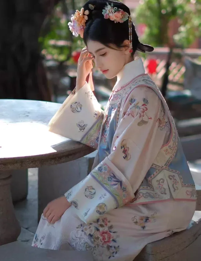 Chinese Hanfu Women's Palace Noble Consort Ge Ge Dress Qing Dynasty Chinese Style Cheongsam