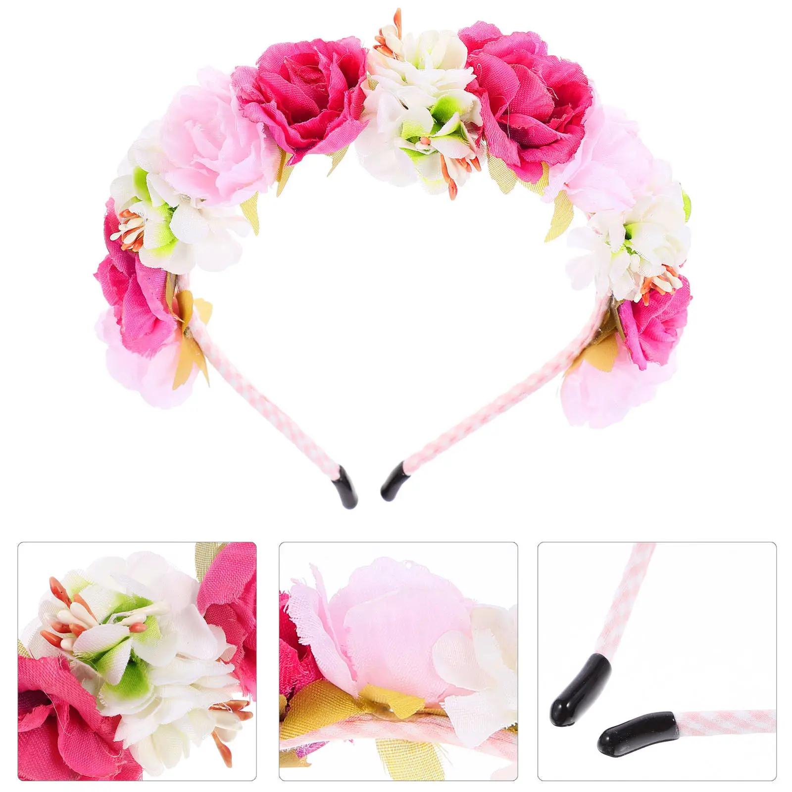 

Floral Headband Women Elegant Simulated Flower Crown Floral Hair Wreath for Wedding Prom Tea Party Flower Hair Accessories