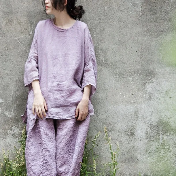 

Ramie light and transparent top, simple literary and artistic fan, sunscreen and mosquito-proof blouse, fashionable and casual,