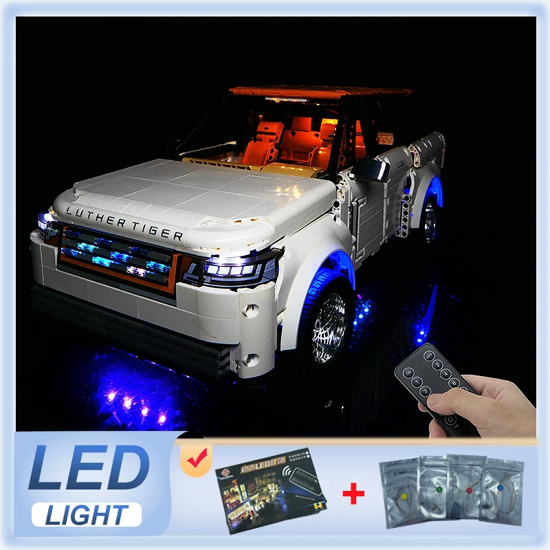 Zestaw oświetlenia LED RC do technicznego samochodu sportowego LEGO 10512 (tylko światło LED, bez modelu klocków)