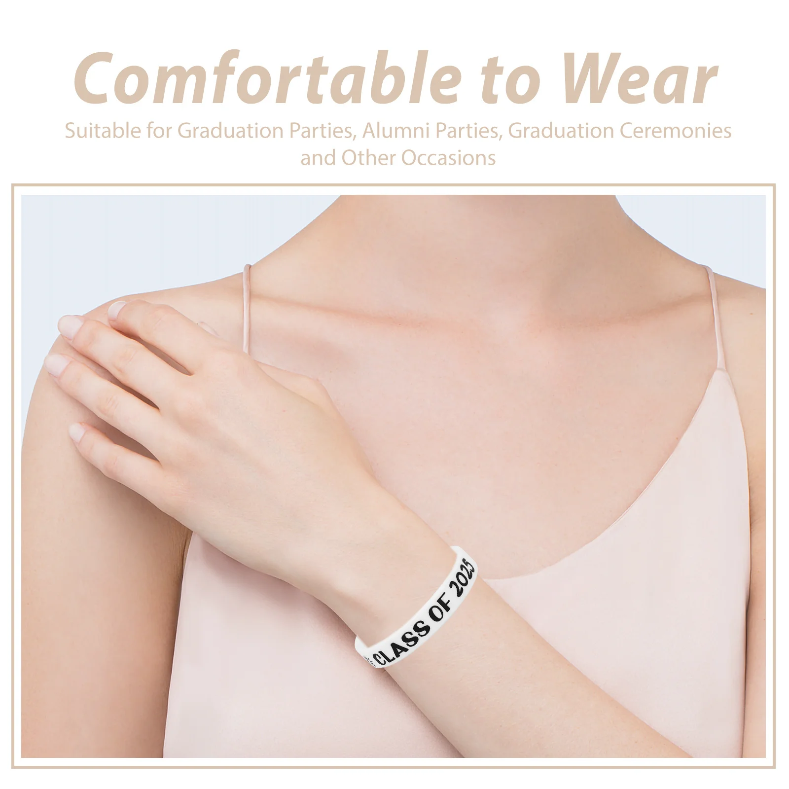 10pcs Graduation Keepsake Bracelets Class Of 2025 Silicone Stretch Wristbands For Grad Party Favors Durable Rubber Bands