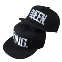 Spring and Summer Couple Hip Hop Hat King Queen Letter Embroidered Baseball Flat Brim Duck Tongue Cap