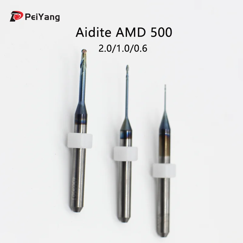 Aidite AMD-500/AMM-520 Milling Bur for Lab Zirconia DC D4 Milling 0.6/1.0/1.5/2.0 Ballmill Bur Wear Resistant Milling Tool
