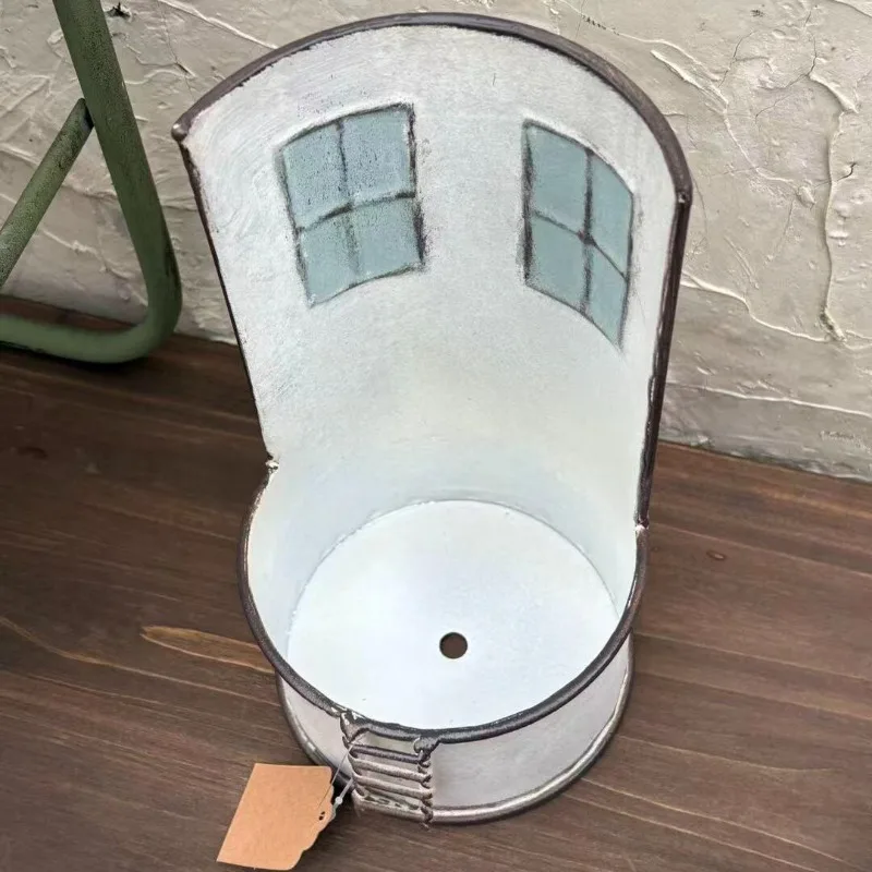 Iron House Flower Pot Iron Castle Thick Iron Balcony Pots Macetas Plant Pot Macetas Para Plantas Jardineria Plant Accessories