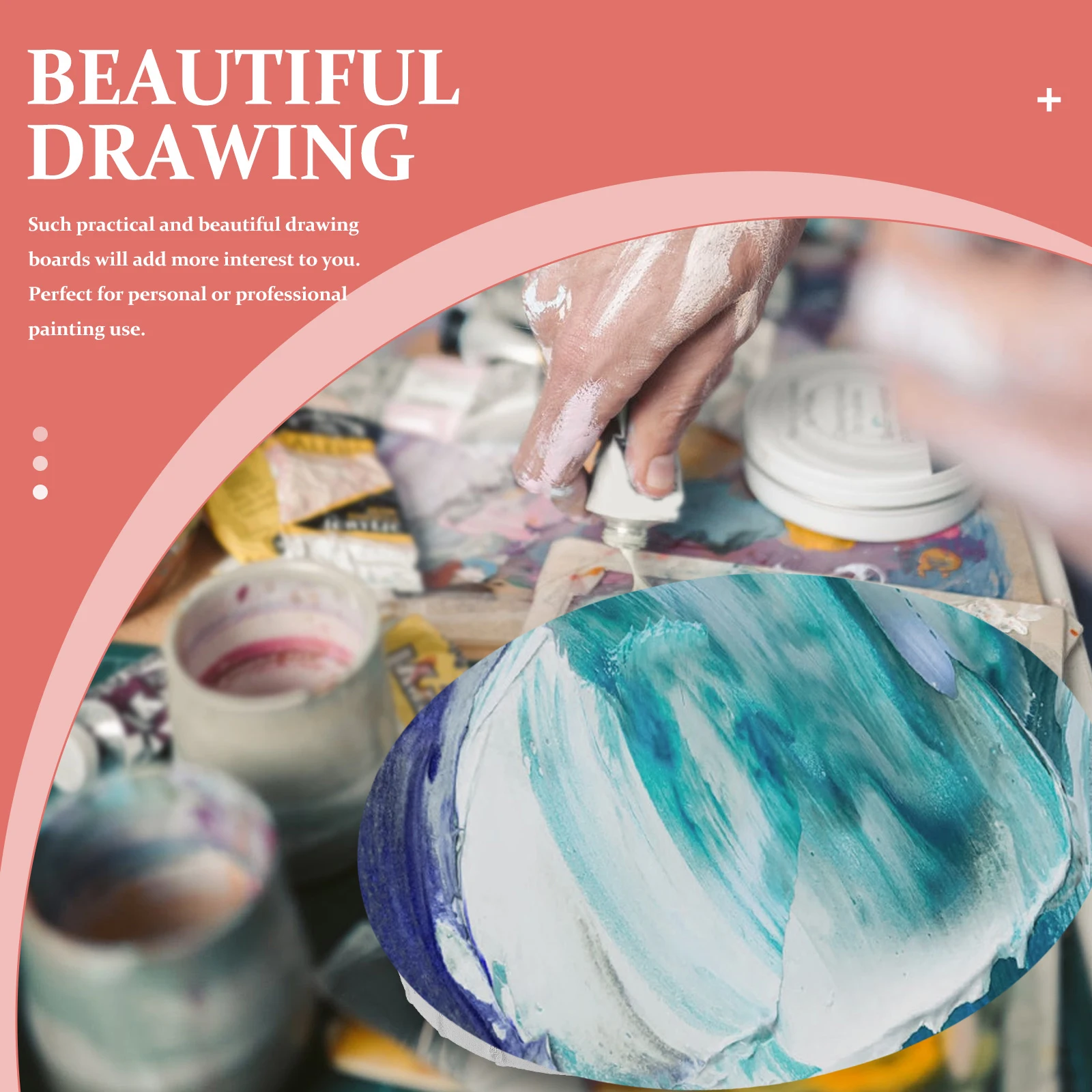 

Oil Painting Board Hobby Canvas Circle Canvases for Bulk Suitable Oils Circular Panel Round Small Boards