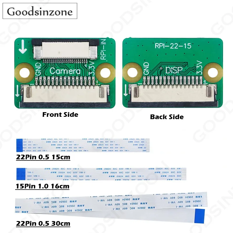 

Плата адаптера кабеля Raspberry Pi 5 DSI CSI с комплектом кабелей FFC из 3 шт., набор платы расширения экрана камеры 4IN1 для Raspberry Pi5
