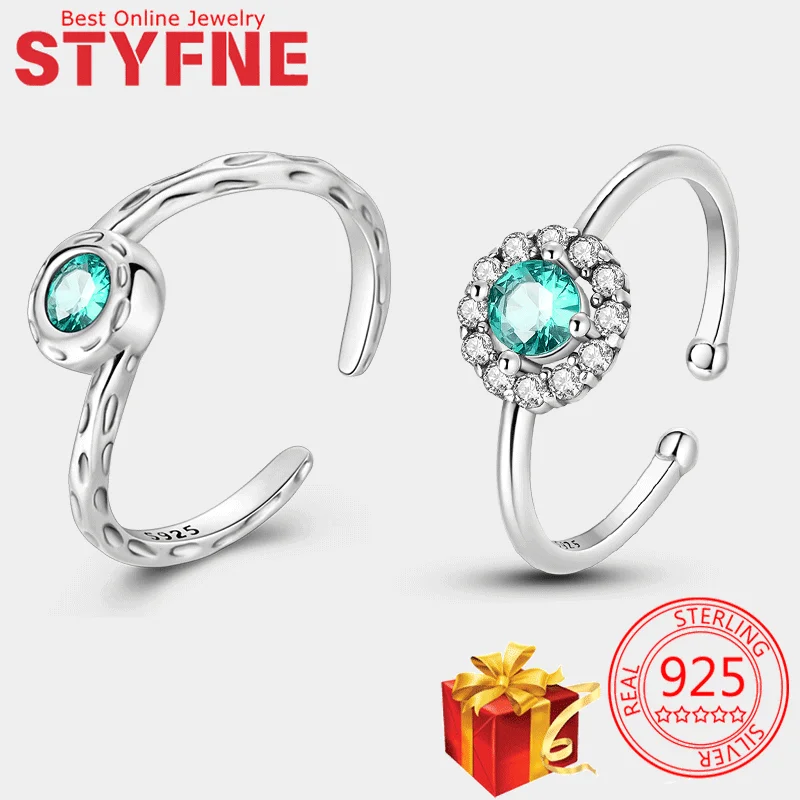 

Woman Rings S925 Sterling Silver Ring for Green Cubic Zirconia Ring To My Daughter Rings With Gift Bag