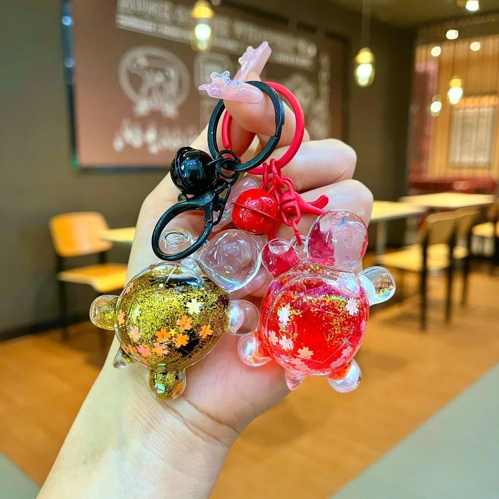 Statue Glowing Candy Color Turtle Dolls Transparent Luminous Flower Tortoise Pendant Mini Kawaii Quicksand Bottle Ornament Gifts