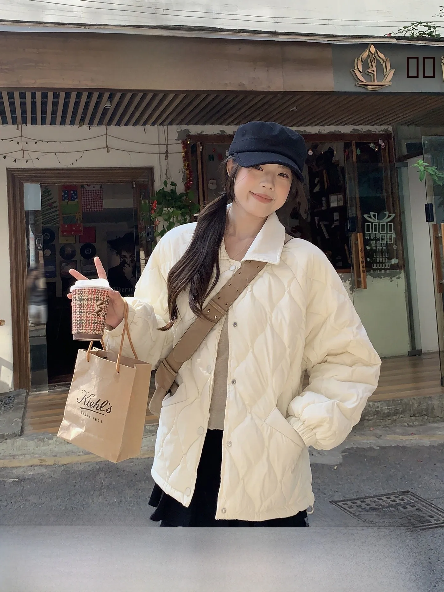 

Легкое свободное женское хлопковое пальто оверсайз цвета хаки с ромбовидным узором, весеннее, для повседневной носки, в корейском стиле, с воротником