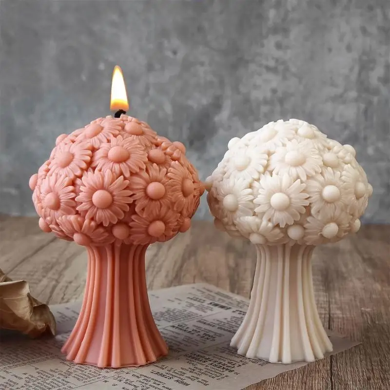 A52E Flower Silicone Mold Creative Mold Silicone Texture Crafting Moulds for Candle Making and Festival Present
