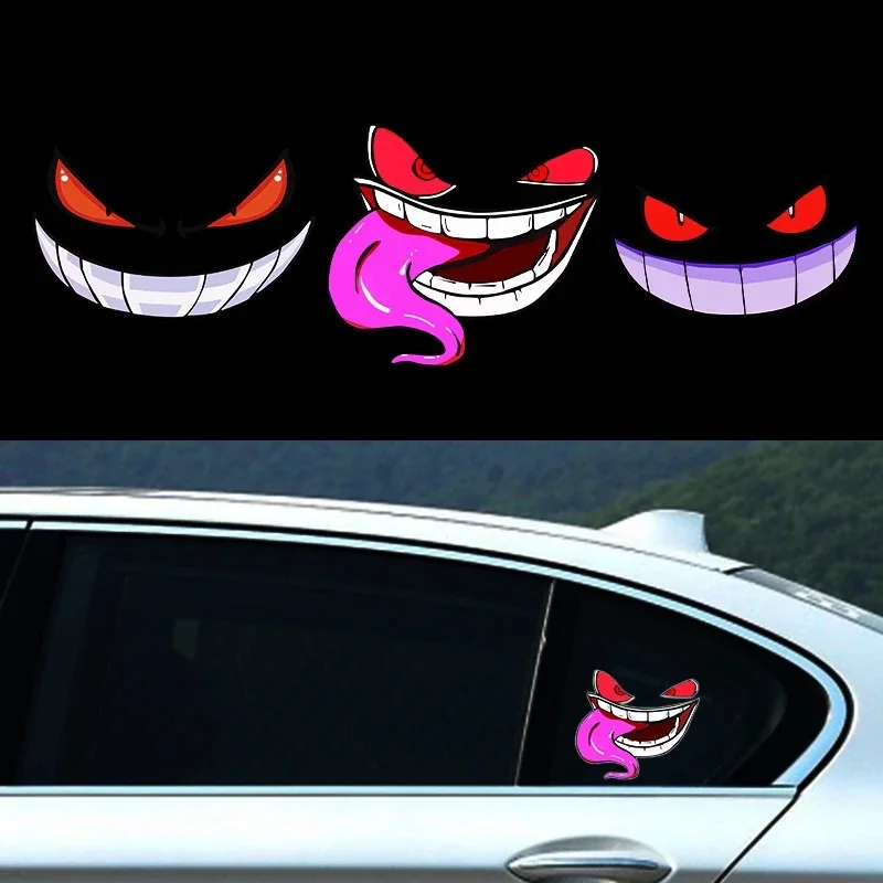 Pokemon Gengar Funny Devil Sticker efecto reflectante e impermeable adecuado para automóviles, camiones y tapas de tanque de combustible de motocicletas