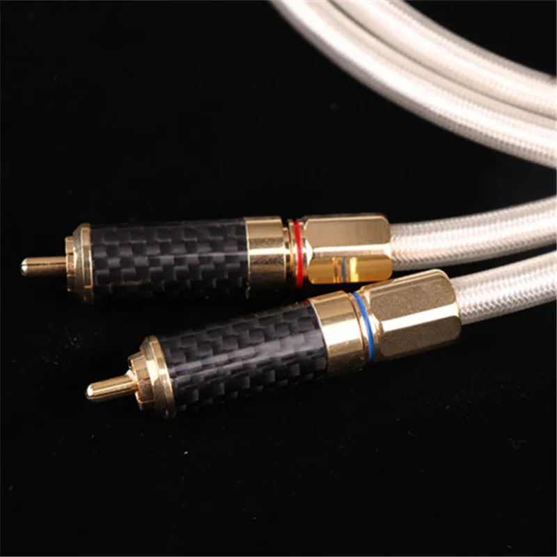 QED hifi audio cable 6N silver plated RCA 2to2 audio connection cable