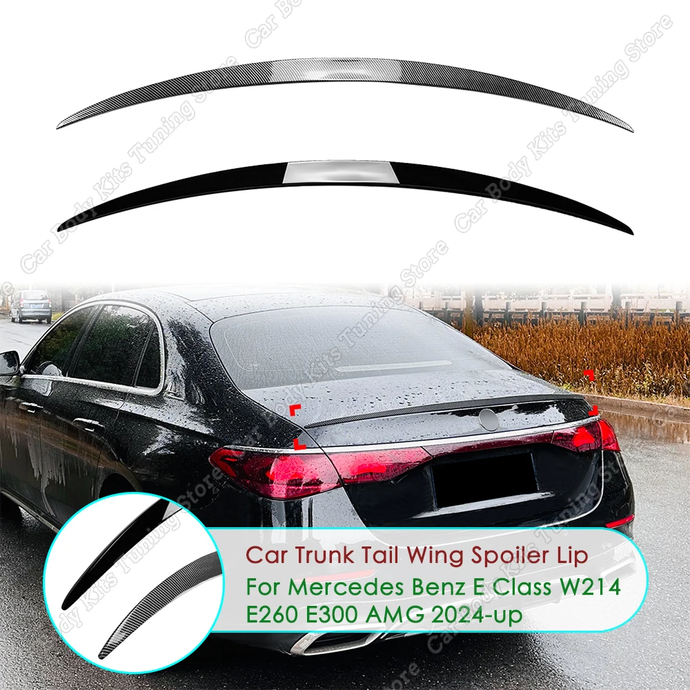 Rear Trunk Tail Wing Rear Spoiler Lip Car Body Kit Modification Gloss Black For Mercedes Benz E Class W214 E260 E300 AMG 2024-up