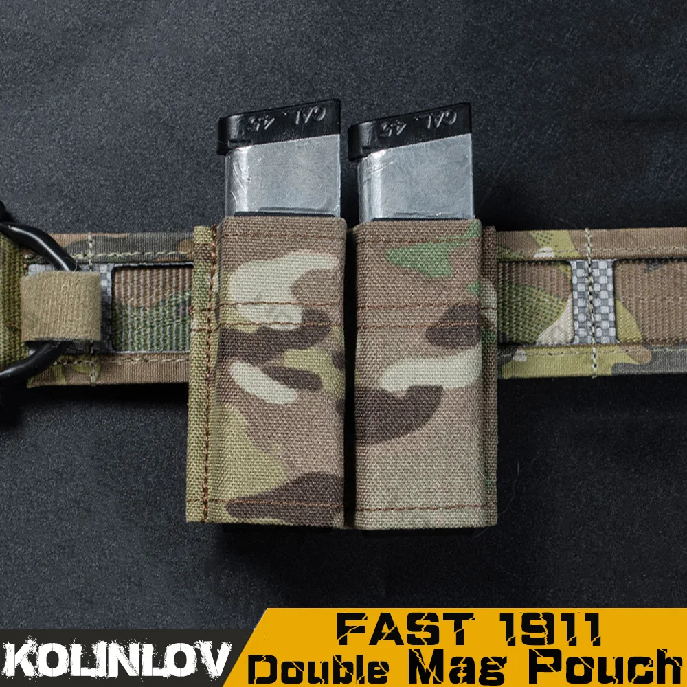 1911 Single/Double Mag Pouch Air soft Tactical Mag Pouches Hunting Airsoft Holder MOLLE Belt Bag With FAST Nylon Support Clip