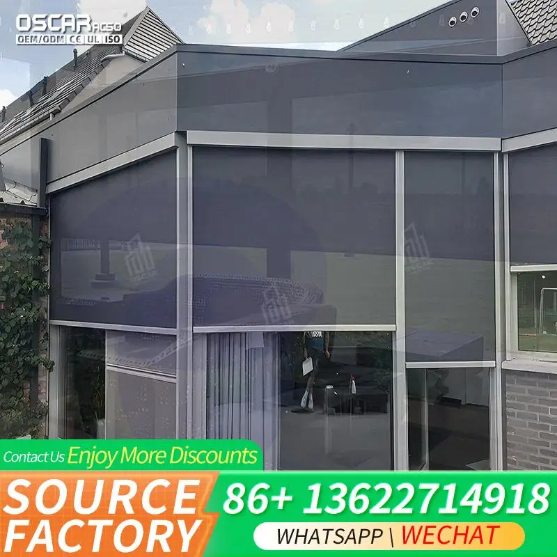 Waterproof Outdoor Zip Blinds for Garage and Carport in USA Wind resistant Privacy enhancing Shades Sunshades for Patio Balcony