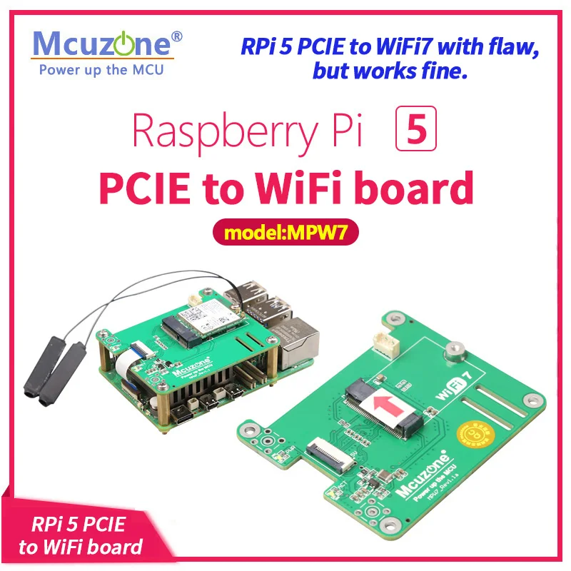 RPi 5 PCIE to WiFi7 with flaw,but works fine