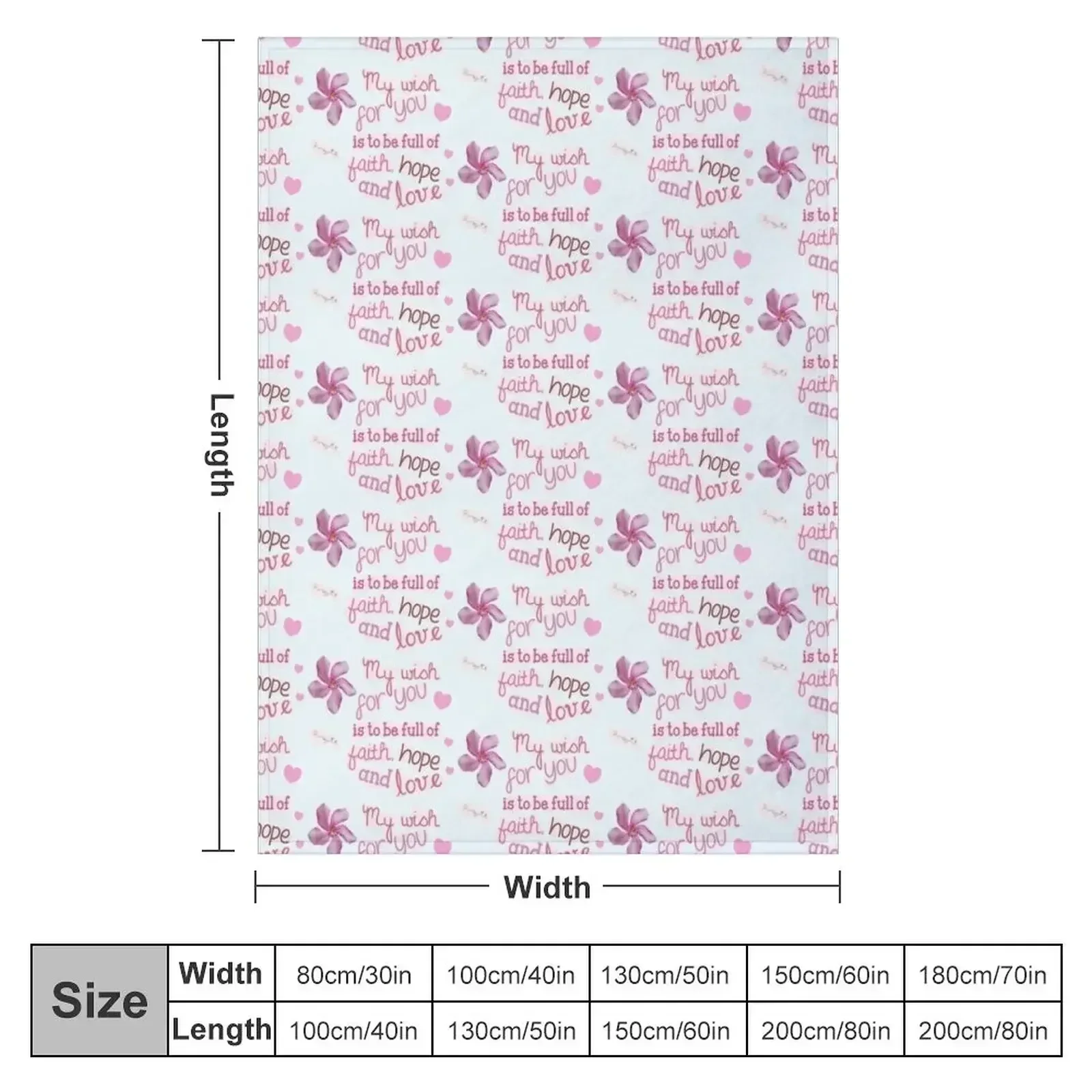 I wish for you to be full of faith, hope and love | Ordinary Holiness Collection | Elle Mognet Throw Blanket Plaid Blankets