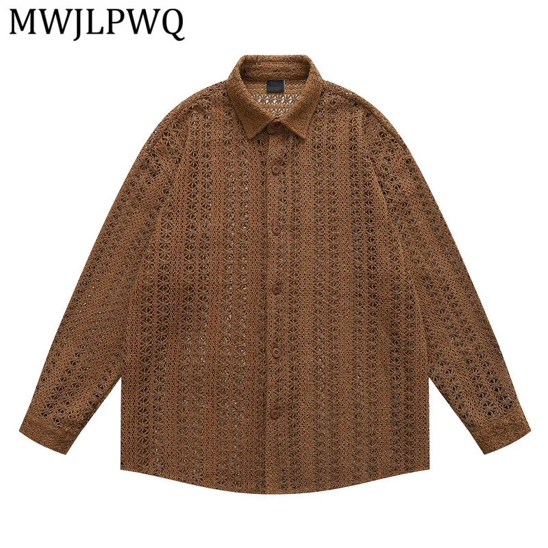 

MWJLPWQ Cleanfit 2026 Tide Japanese Retro Niche Design Draped Shirt Men's Summer Long Sleeve Hollow Out Autumn Casual Tops 16135