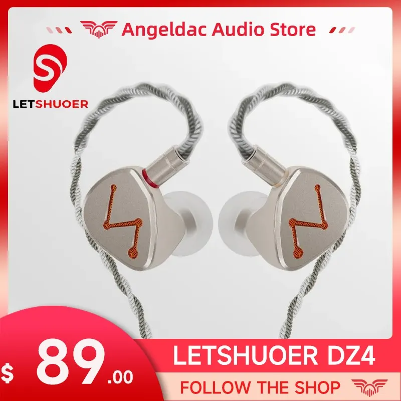 

LETSHUOER DZ4 3DD+1PR Wired Best Hifi In Ear IEMs Earphone Single Passive Radiator EDC Triple Dynamic Drivers Monitor Headphone