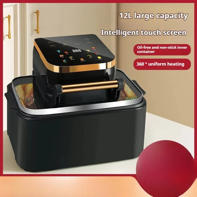 12L Oil Free Visual Square Electric Air Fryer New Modern Multi Functional Electric Oven for Home Baking Frying Wholesale