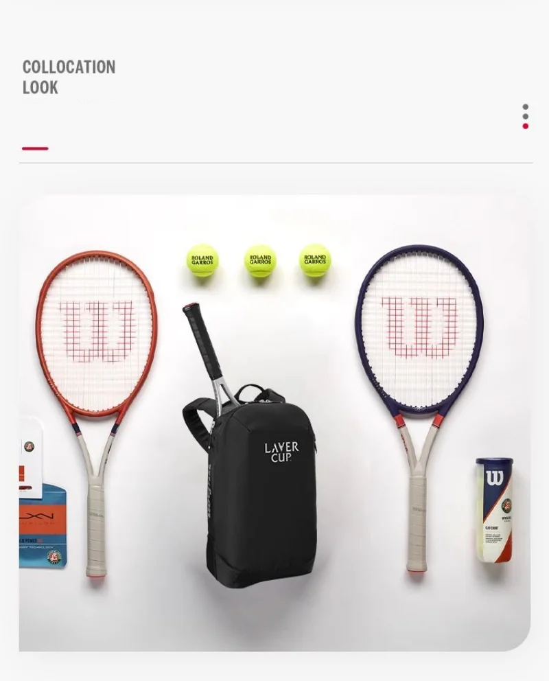 Wilson 2024 LAVER CUP SUPER TOUR กระเป๋าเป้สะพายหลังไม้เทนนิสแบบพกพา 2/9-pack ขนาดใหญ่-ความจุแร็กเก็ตเทนนิสกระเป๋าเครื่องวัดอุณหภูมิ