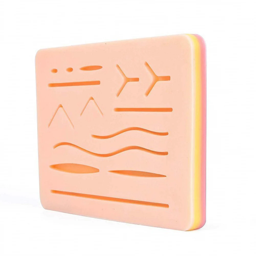 Silicone Human Traumatic Skin Model Reusable Skin Wounds Suture Teaching Module for Medical Student Exams And Learning Practices