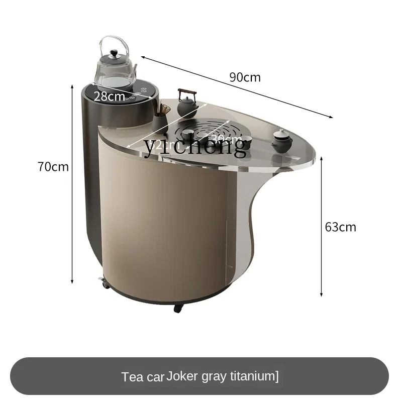 

Acrylic Tea Cart Mobile Small Tea Table Simple Modern Small Apartment Balcony Tea Table Kettle Integrated