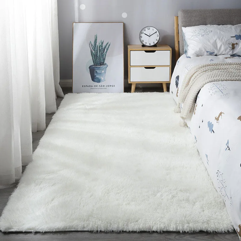 Fluffy Tie Dye Carpets For Bedroom Decor Modern Home Floor Mat Large Washable Nordica in the Living Room Soft White Shaggy Rug