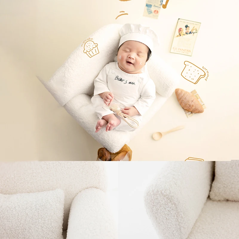 Baby Fotografie Sofa Rekwisieten Pasgeboren Foto 'S Maken Zachte Effen Kleur Kleine Stoel Baby Poseren Stoel Studio Foto Decoratie