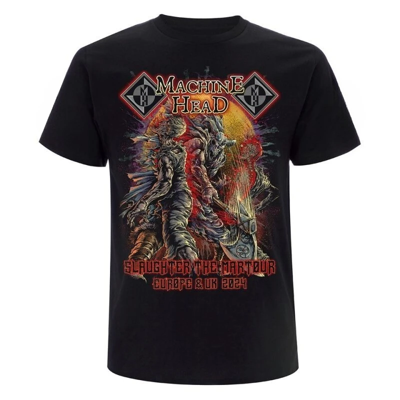 Machine Head Slaughter The Martour 2024 Europe Tour Print Cotton T-shirt Men Women Metal Band Unisex Tee