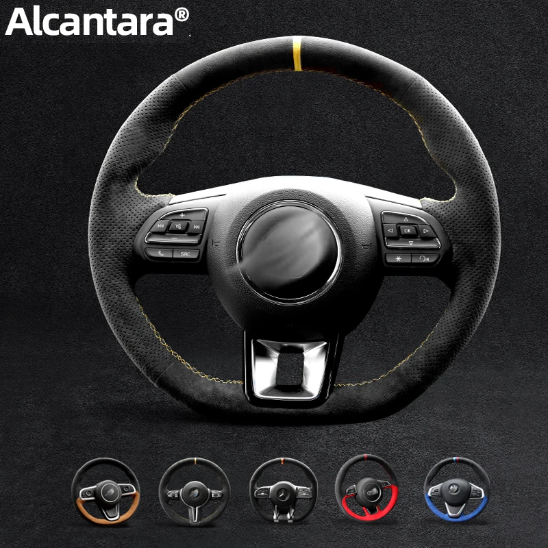 

Cover Customization for MG 6 Hand Sewn Alcantara Suede Car Steering Wheel Cover MG 5 Zs Mg3 Gs Car Accessories