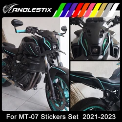 AnoleStix Reflective Motorcycle Body Kit Stickers Fairing Decals Set For YAMAHA MT07 2021 2022 2023