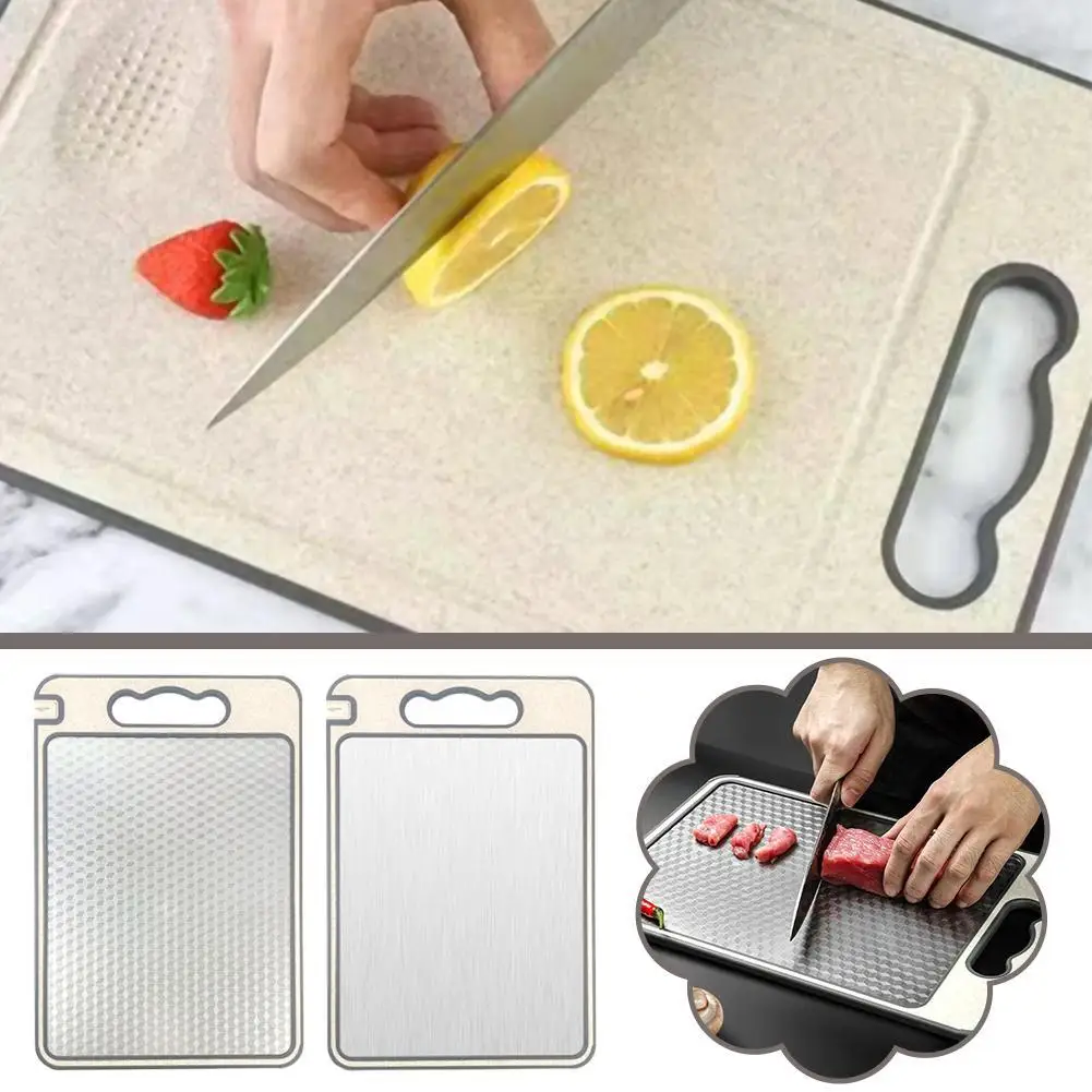 

New 304 Stainless Steel Diamond Pattern 3D Cube Cutting Board With Knife Sharpener Multi-Functional Titanium Board Kitchenware