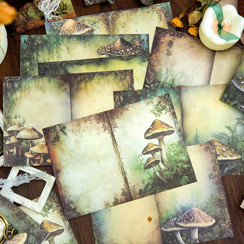 40 Sheets Retro Forest Fantasy Series Material Paper Scrapbook Handbook Journal Material DIY Collage Aesthetic Decorative Papers