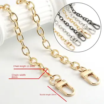 Diy Bag Accessoires Goud Zilver Zwart Metalen Tas Kettingen Verstelbare Luxe Crossbody Ketting Enkele Schouderband