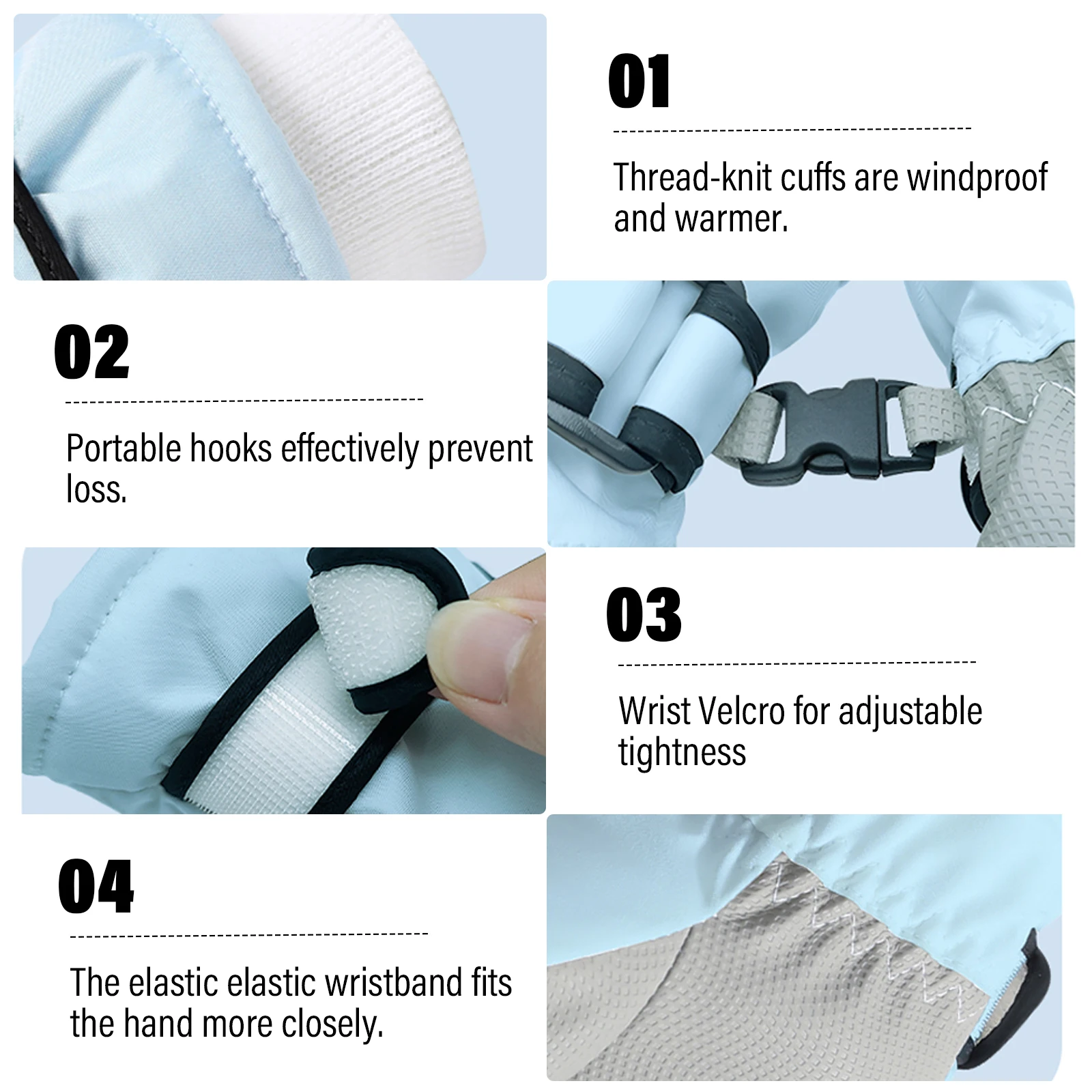 قفازات شتوية كبيرة للأطفال مقاس الشباب للأولاد والبنات قفازات دافئة فائقة النعومة قبضة مانعة للانزلاق قفازات أطفال قابلة للتعديل وقفازات للتزلج #6