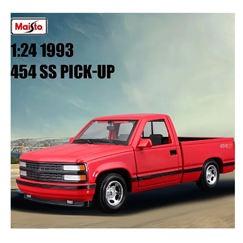 Diecast 1:24 Scale Maisto 454 SS Pickup Truck Alloy Automobile Model Exquisite Finished Product Simulation Static Model Gift